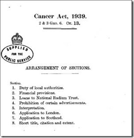 Did you know about the CANCER ACT 1939?